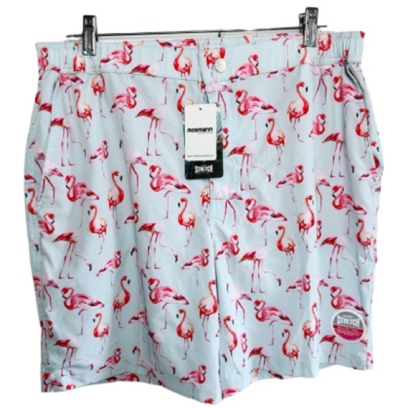 New! MOSMANN Pink Flamingo Australia Quick Dry Stretch Swim Trunks Shorts 2XL - Picture 2 of 12